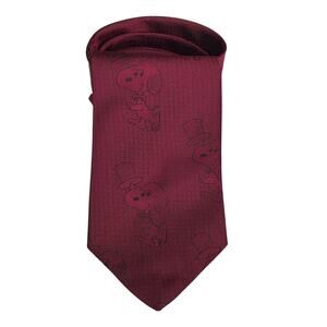 CERVANTES x PEANUTS MEN'S SNOOPY NECKTIE - BURGUNDY - 3" x 54" - MADE IN USA